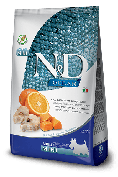N&D Ocean Codfish, Pumpkin & Orange Adult Mini 2,5кг